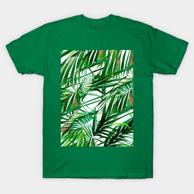 Tropical plants nature background T-Shirt by Alekxemko